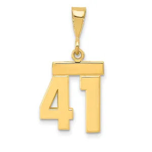 14k yellow gold small polished number 41 charm