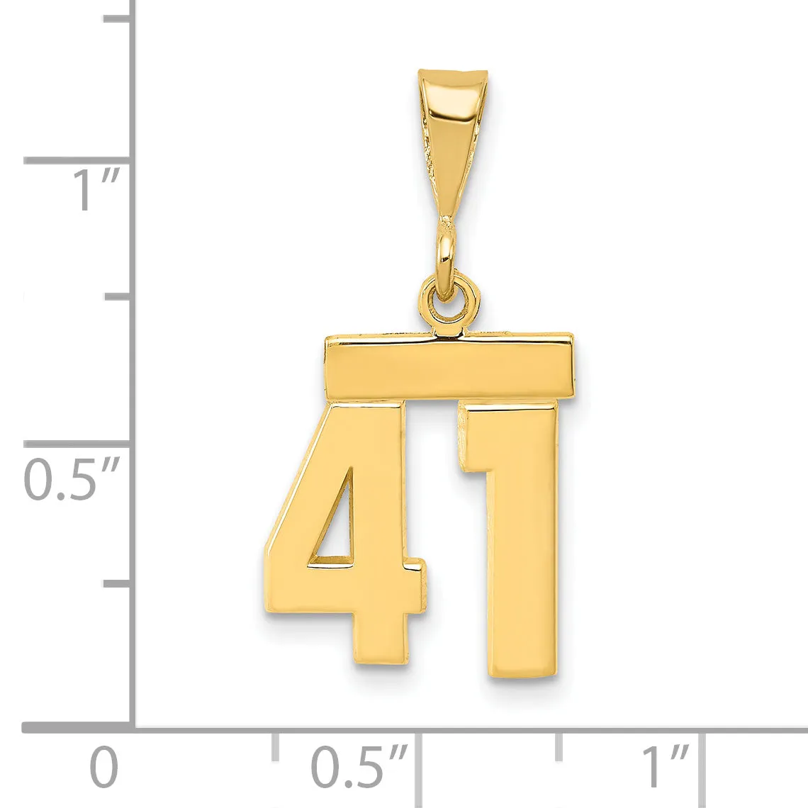 14k yellow gold small polished number 41 charm