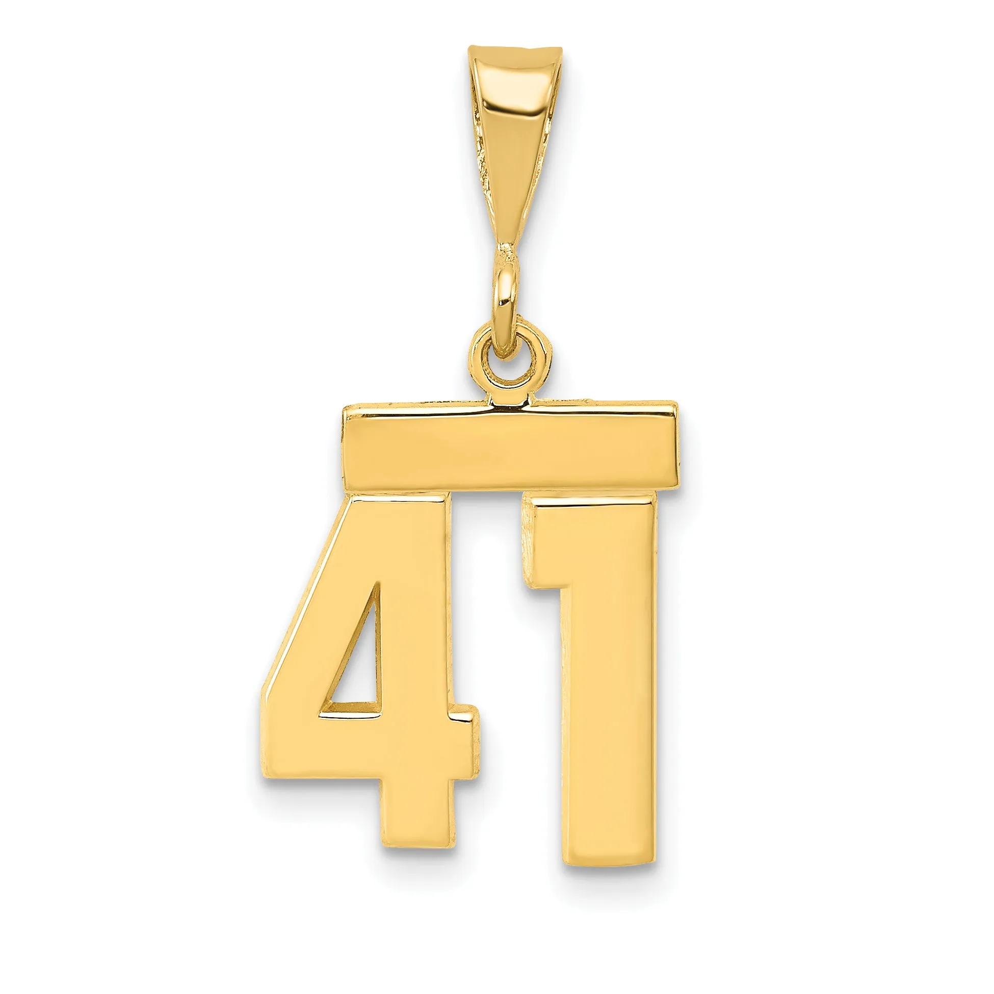 14k yellow gold small polished number 41 charm