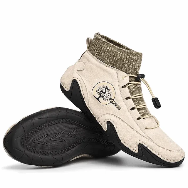 2 Men Winter Fashion Pig Leather Boots