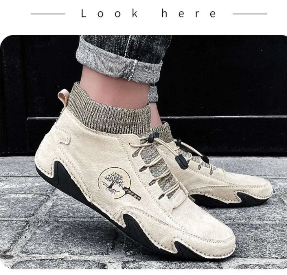 2 Men Winter Fashion Pig Leather Boots