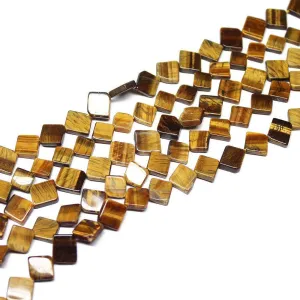 5 Strand Natural Tiger Eye Smooth Kite Gemstone Beads Strand 8mm 10mm 13"