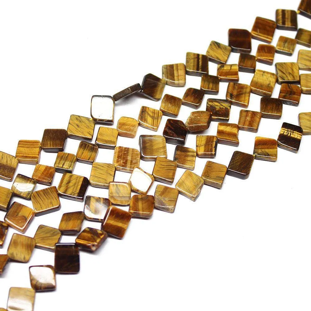 5 Strand Natural Tiger Eye Smooth Kite Gemstone Beads Strand 8mm 10mm 13"