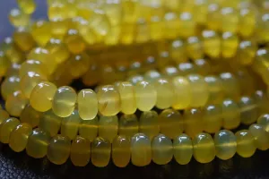 7 Inches Strand,Yellow Chalcedony Smooth Rondelles Shape, 8-12mm