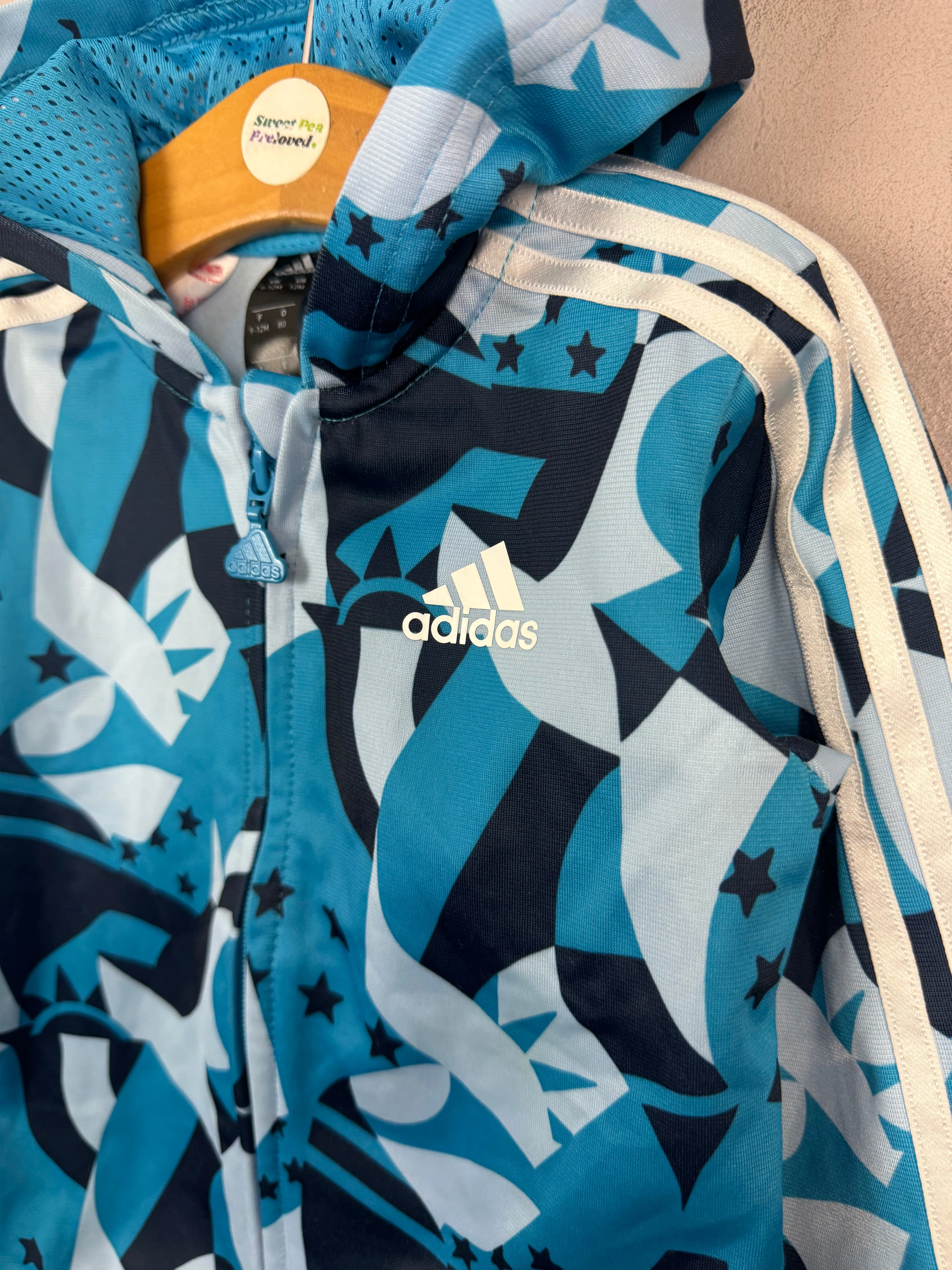 Adidas Turquoise Zip Hoodie 9-12m