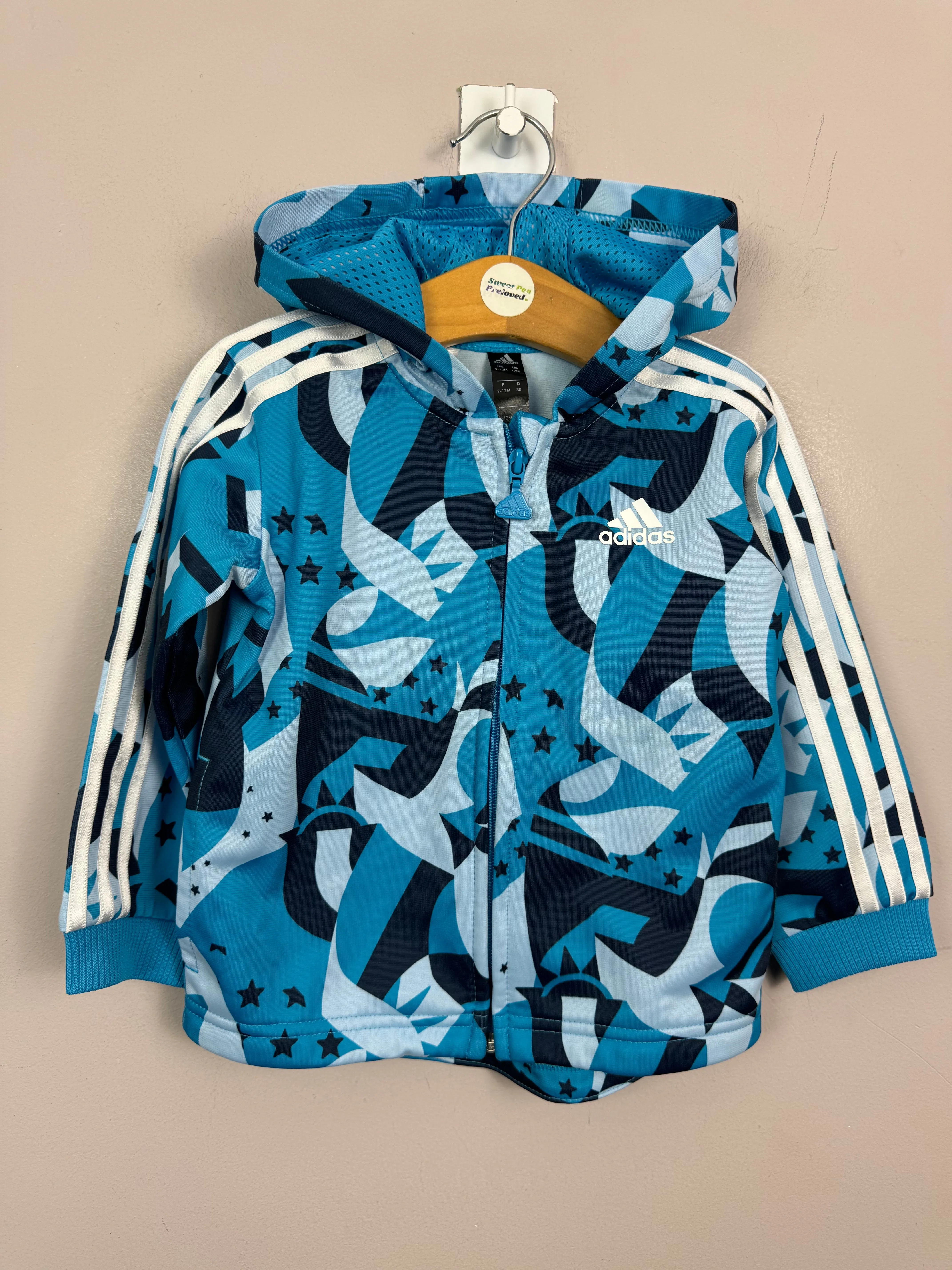 Adidas Turquoise Zip Hoodie 9-12m