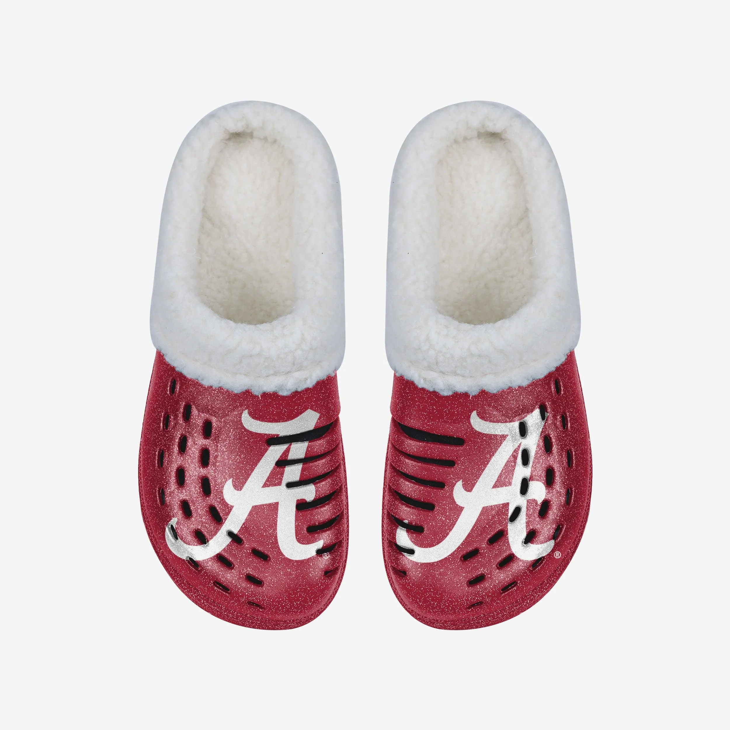 Alabama Crimson Tide Womens Sherpa Lined Glitter Clog