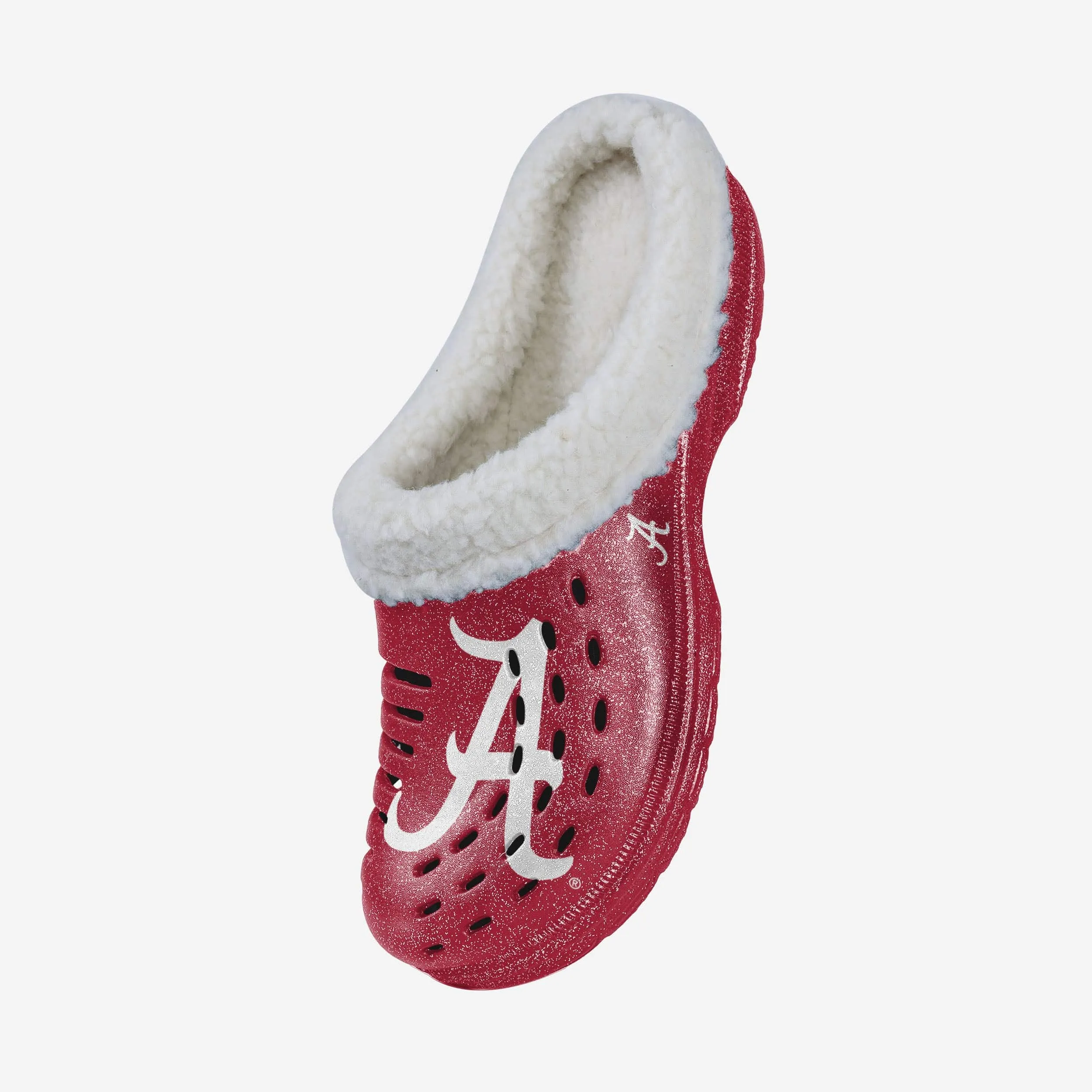 Alabama Crimson Tide Womens Sherpa Lined Glitter Clog