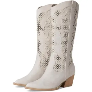 Alamo Light Grey Western Cowboy Knee High Boots