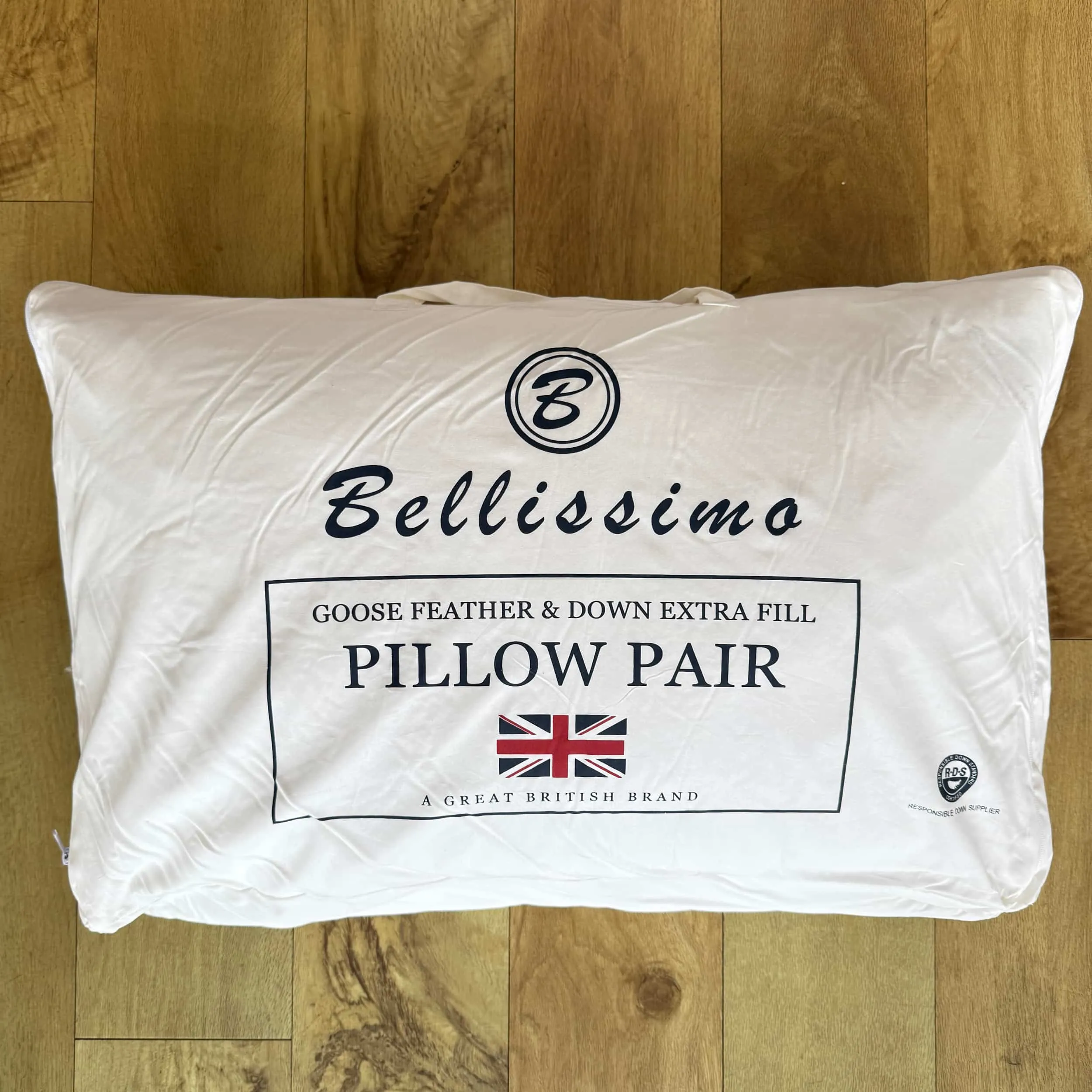 Bellissimo Extra Fill Goose Down & Feather Pillow Pair