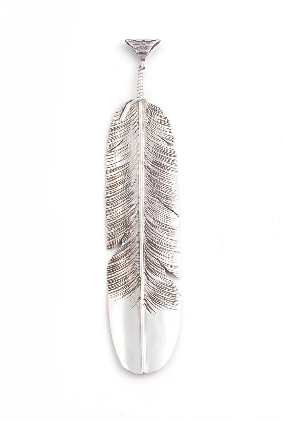 Ben Begay Women’s Large Sterling Silver Feather Pendant