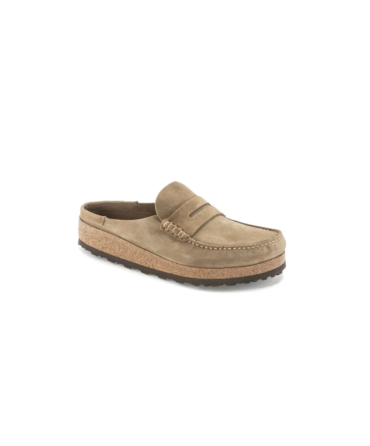 Birkenstock Naples Suede Leather Taupe Clogs