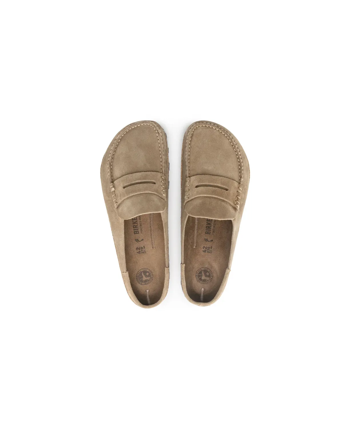 Birkenstock Naples Suede Leather Taupe Clogs