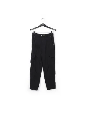 Black straight-leg cargo jeans