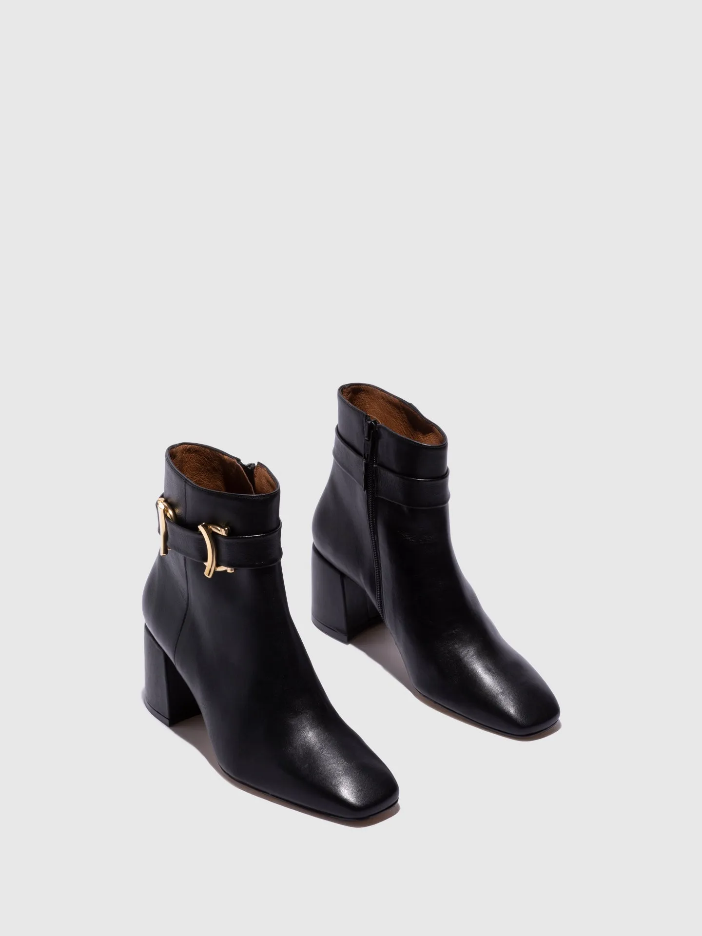 Black Zip Up Ankle Boots