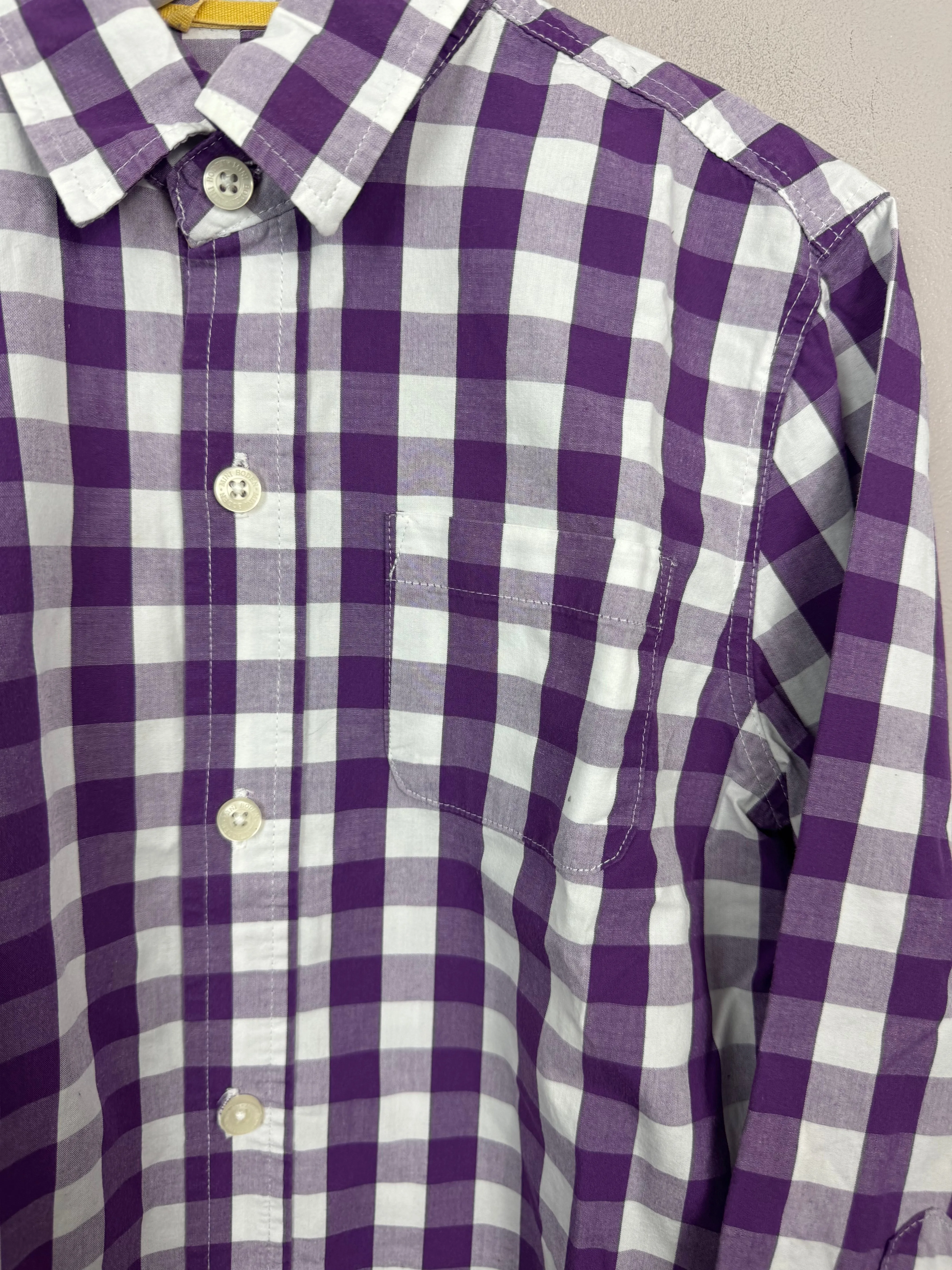 Boden Purple Check Shirt 4-5y