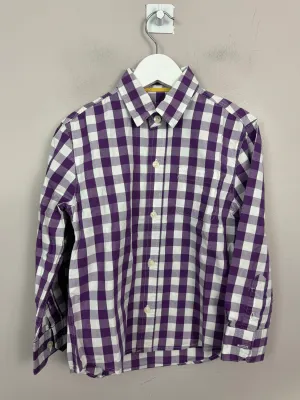 Boden Purple Check Shirt 4-5y