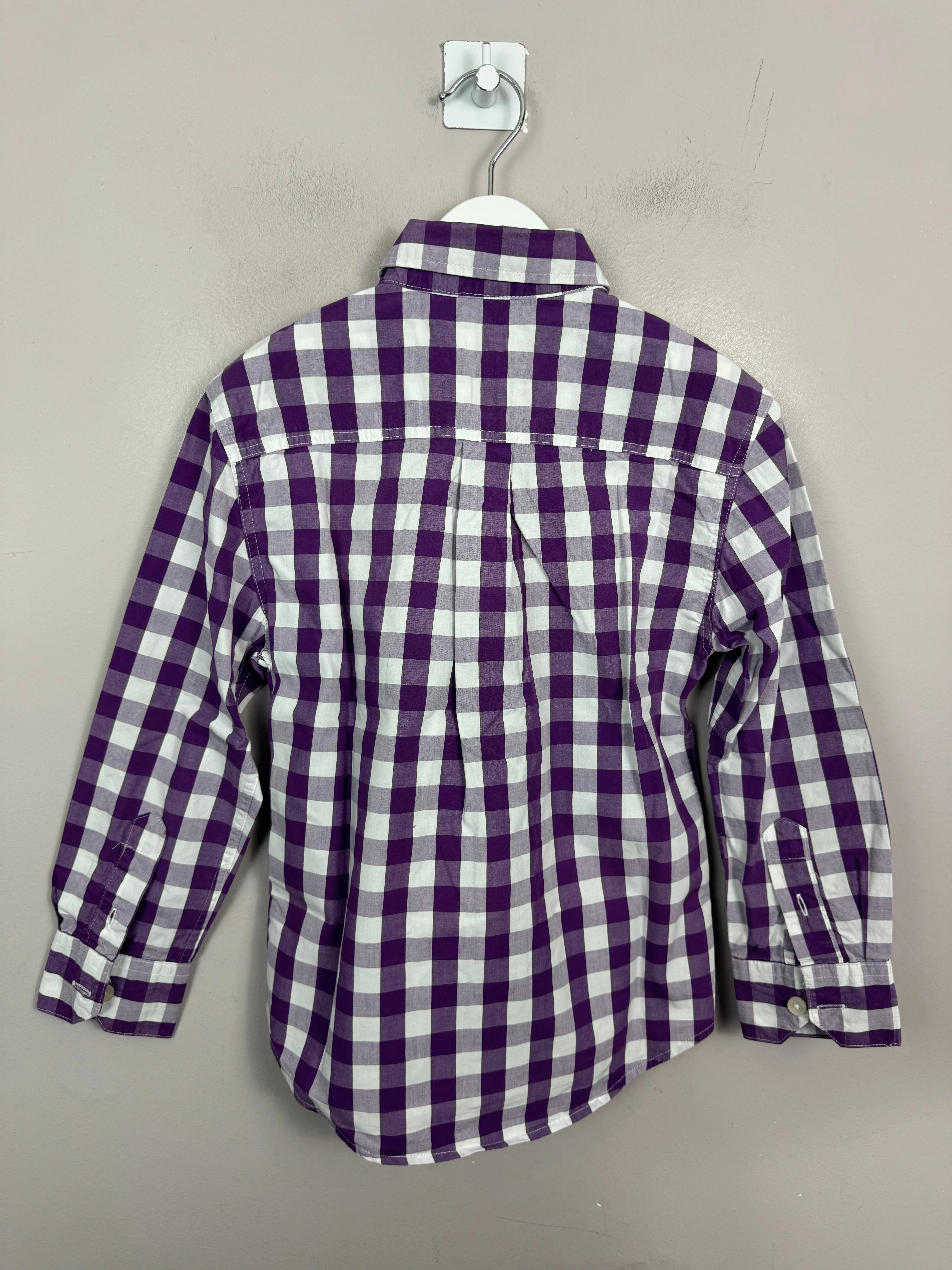 Boden Purple Check Shirt 4-5y