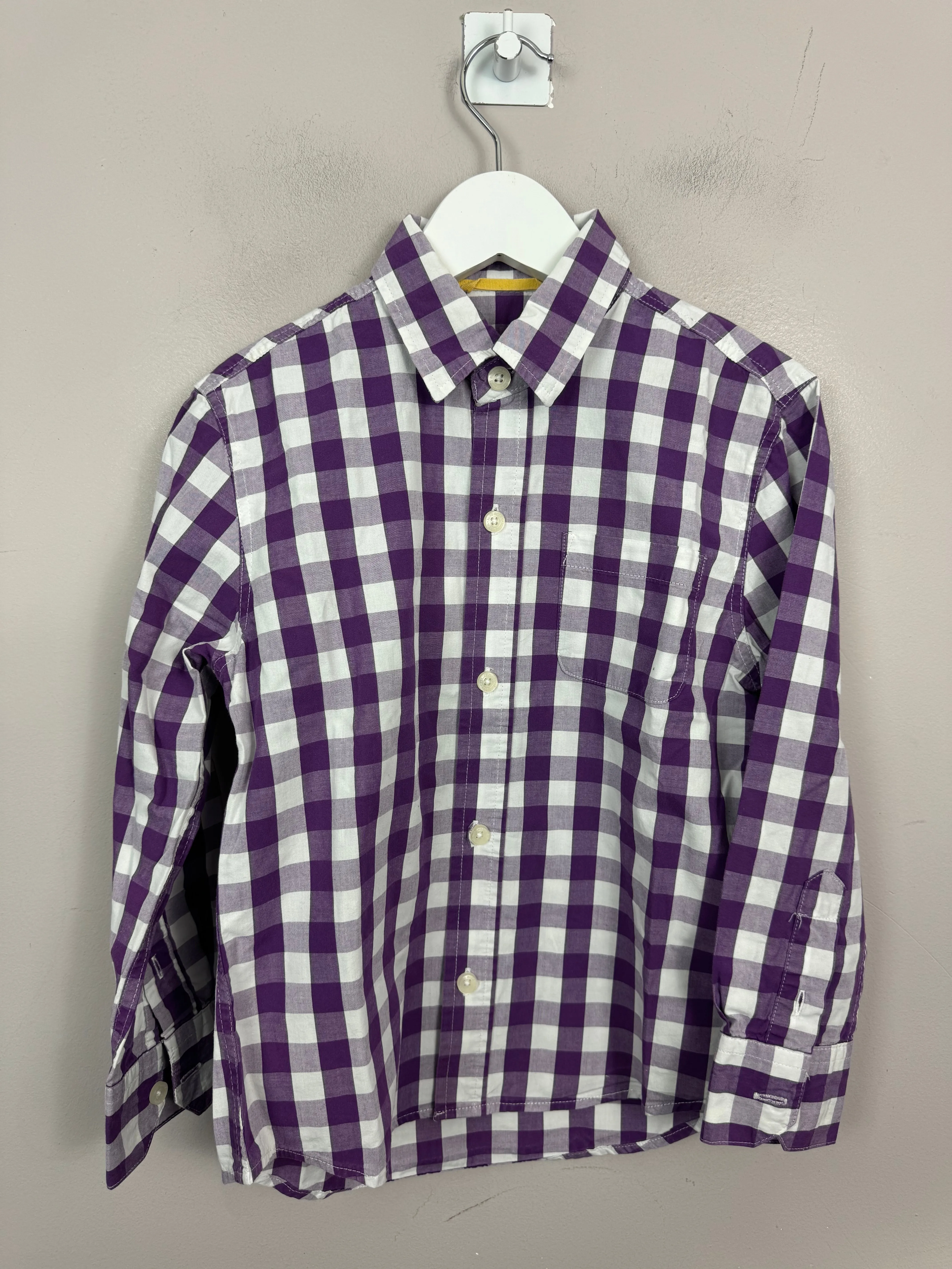 Boden Purple Check Shirt 4-5y