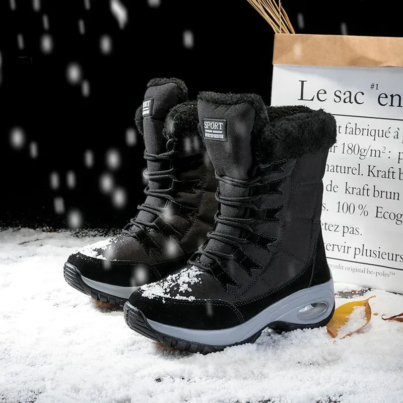 Boots Winter High Quality Keep Warm Mid-Calf Waterproof Snow Boots Women Comfortable Ladies Thigh High Hiking Boots