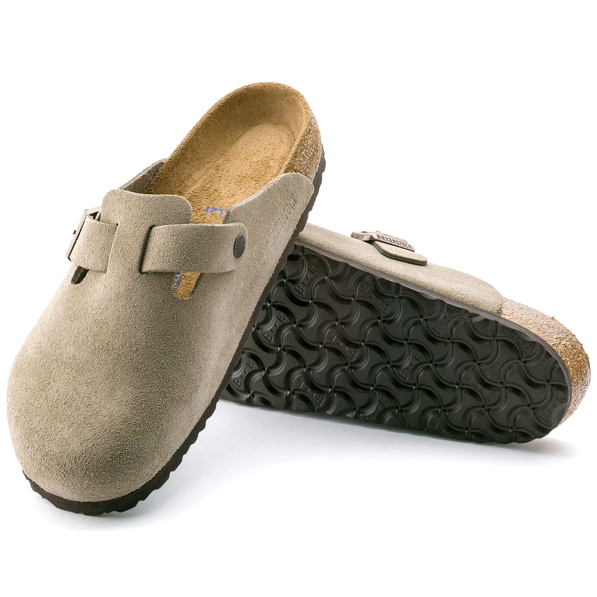 Boston Soft Footbed Suede Leather Taupe