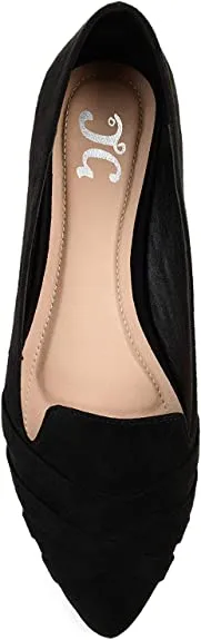 Brinley Co. Womens Pointed Toe Flat Black, 8.5 Regular US