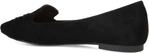 Brinley Co. Womens Pointed Toe Flat Black, 8.5 Regular US