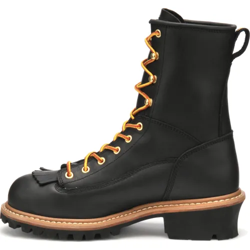 Carolina Men's Spruce 8" Waterproof Lace-to-Toe Logger Work Boot Black CA8825