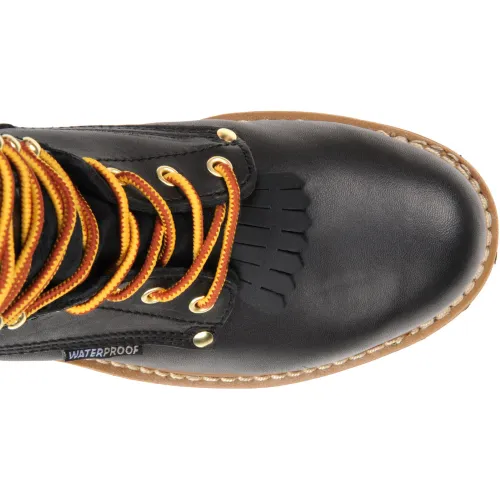 Carolina Men's Spruce 8" Waterproof Lace-to-Toe Logger Work Boot Black CA8825