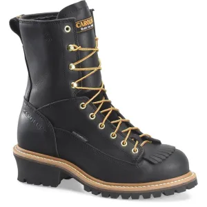 Carolina Men's Spruce 8" Waterproof Lace-to-Toe Logger Work Boot Black CA8825