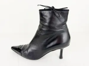 Chanel Black Cap-Toe Bootie Size 7