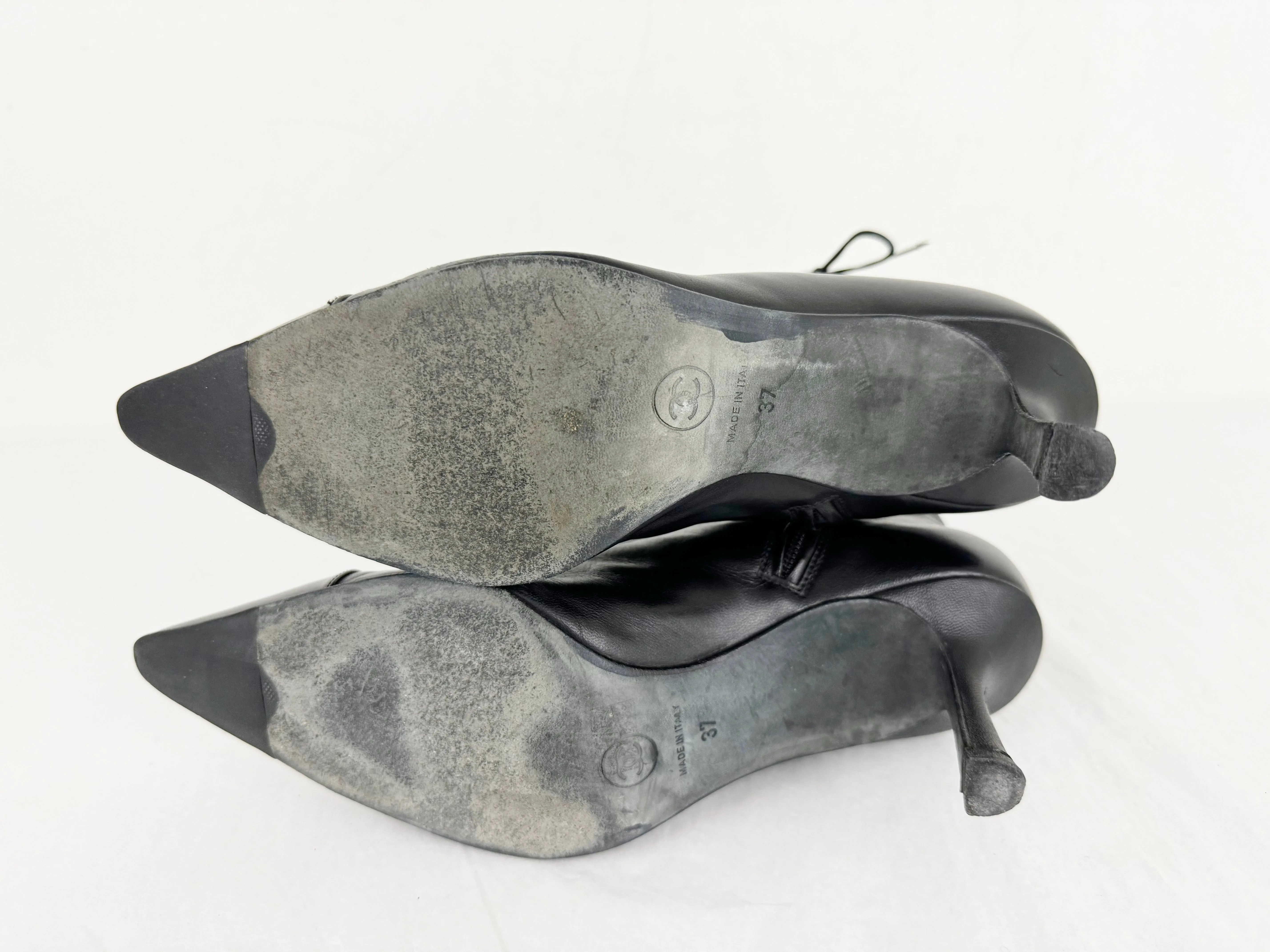 Chanel Black Cap-Toe Bootie Size 7