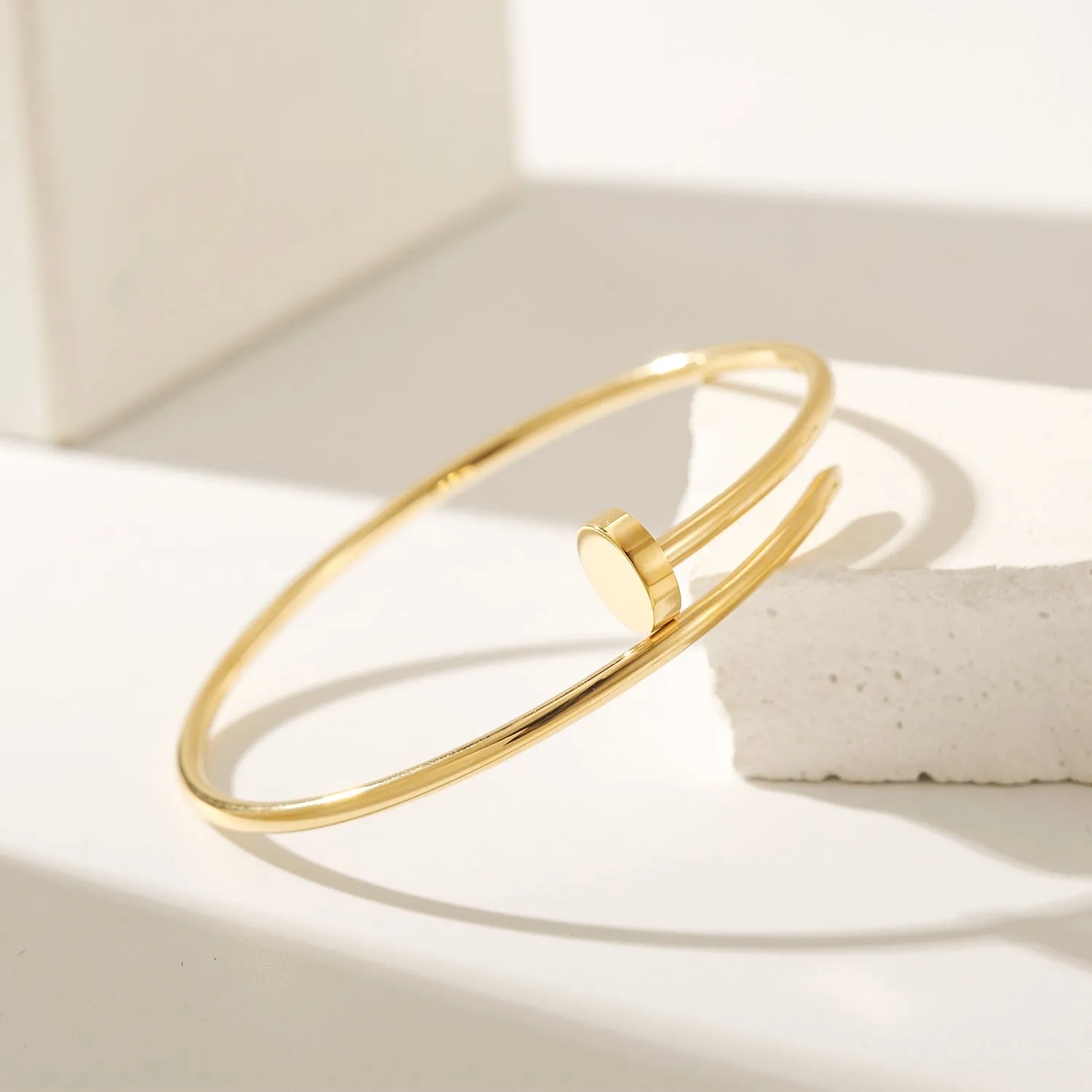 Circular smooth bracelet-NSB1874STGC