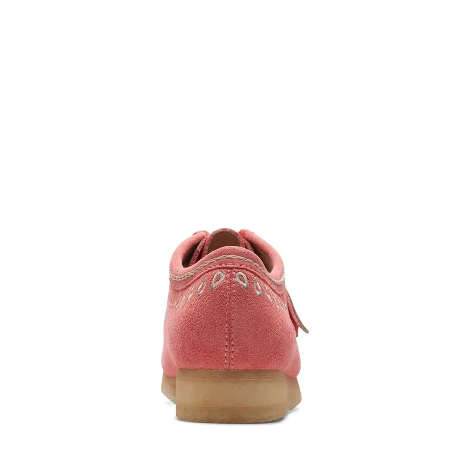 Clarks Men's Wallabee Pink Combi | Pink Embroidery Suede