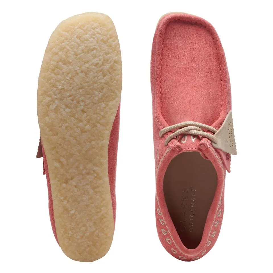 Clarks Men's Wallabee Pink Combi | Pink Embroidery Suede