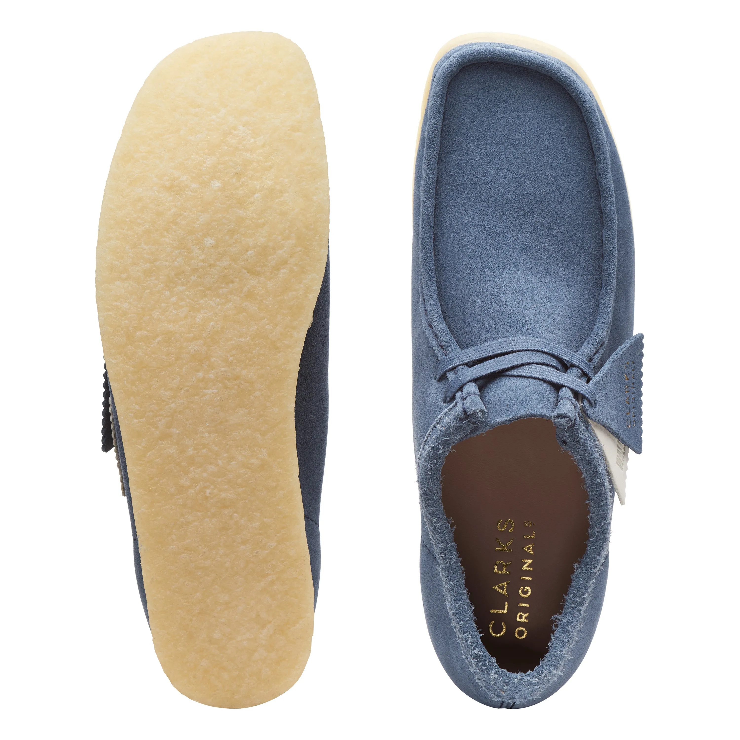 Clarks Mens Wallabee Shoes Blue Suede