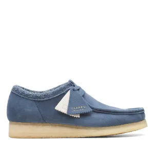 Clarks Mens Wallabee Shoes Blue Suede