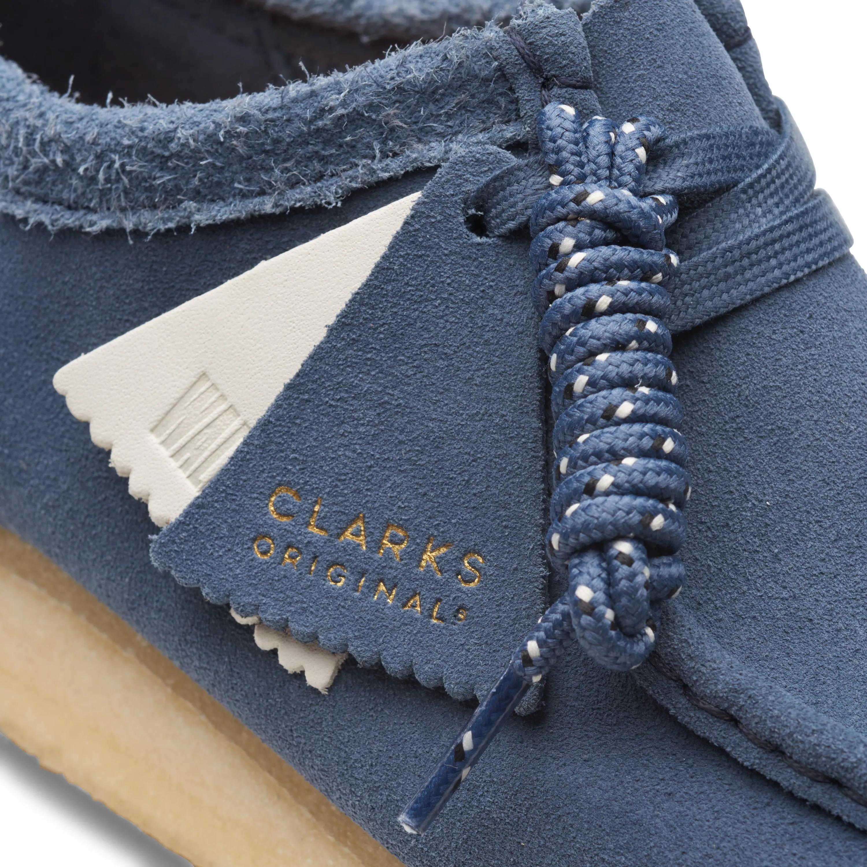 Clarks Mens Wallabee Shoes Blue Suede
