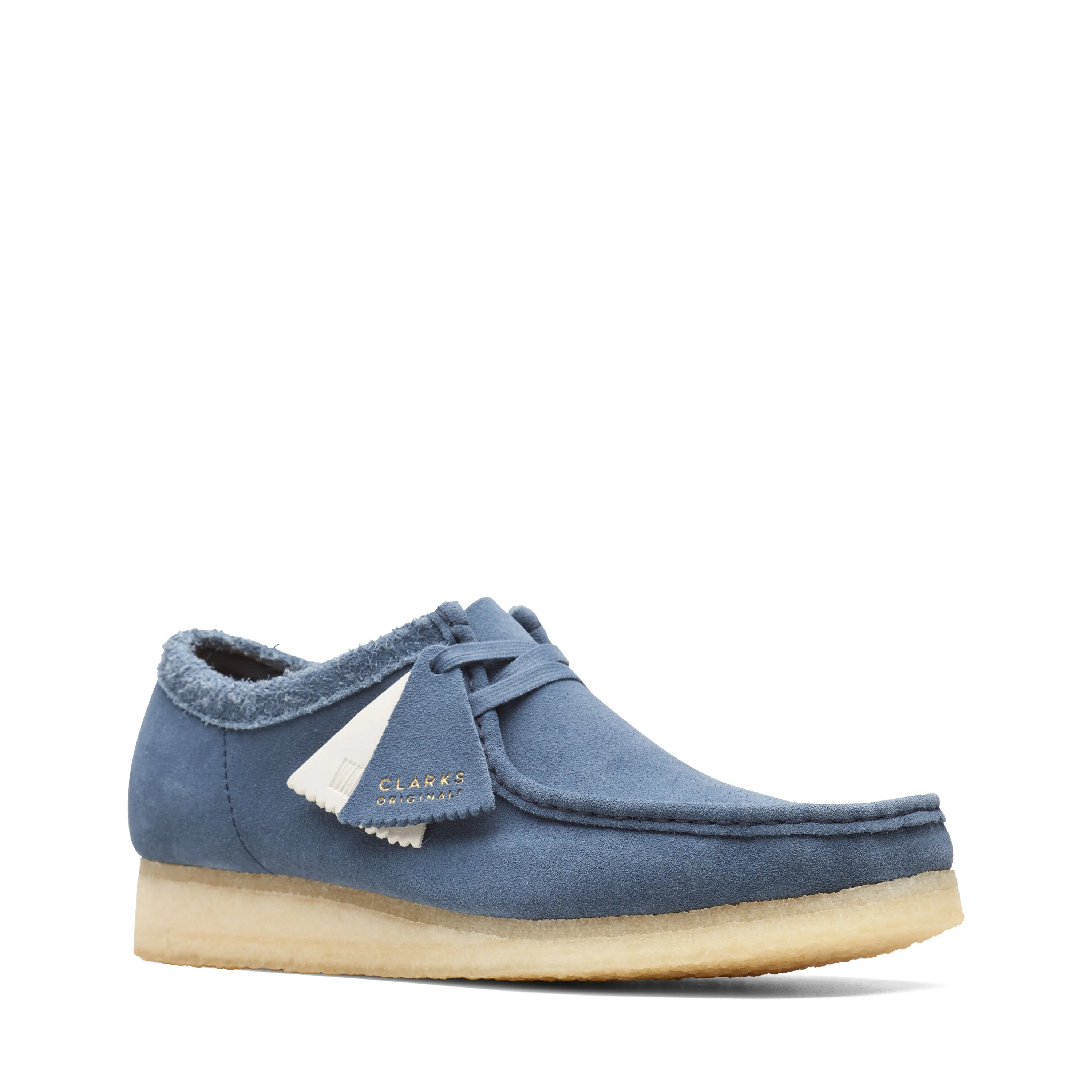 Clarks Mens Wallabee Shoes Blue Suede
