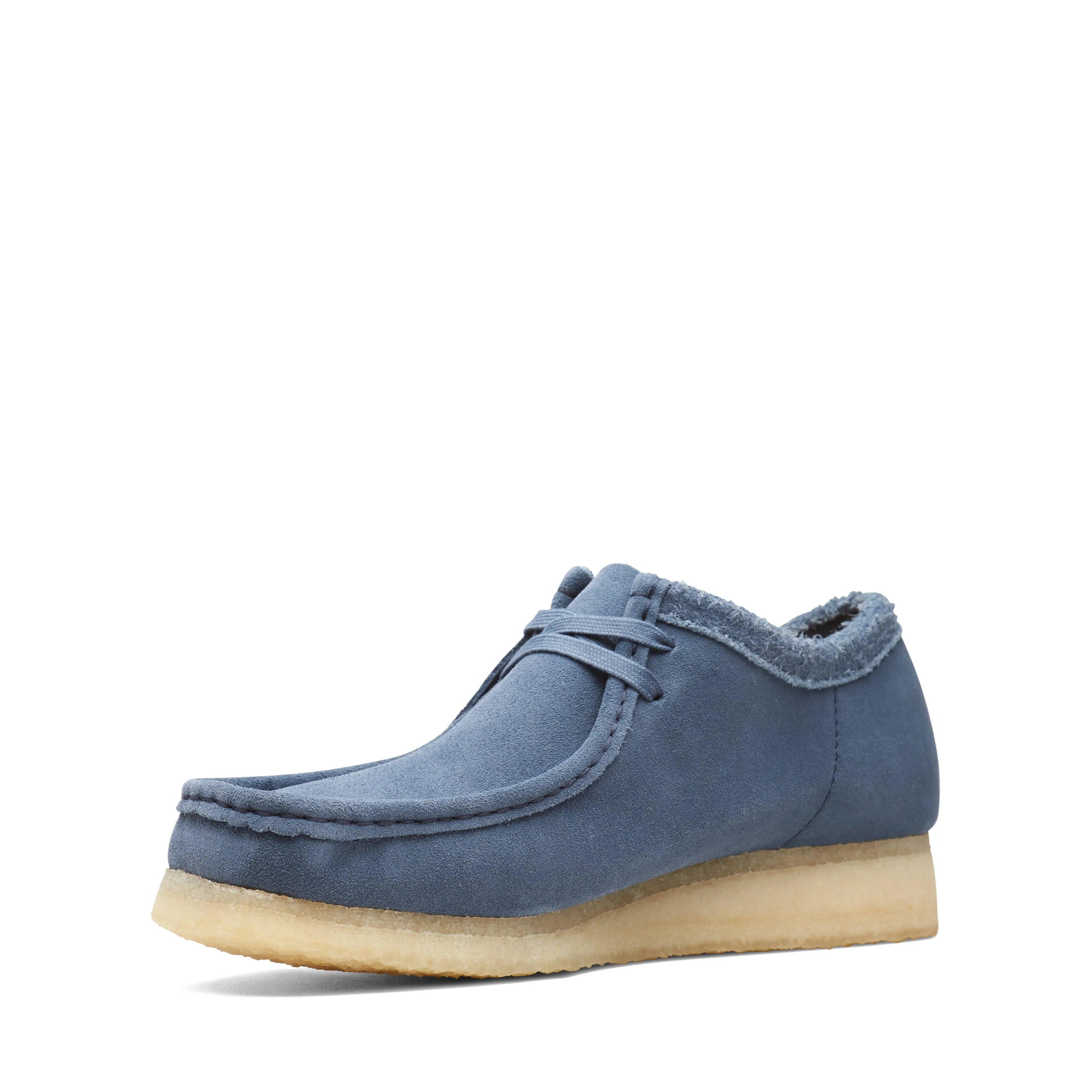 Clarks Mens Wallabee Shoes Blue Suede
