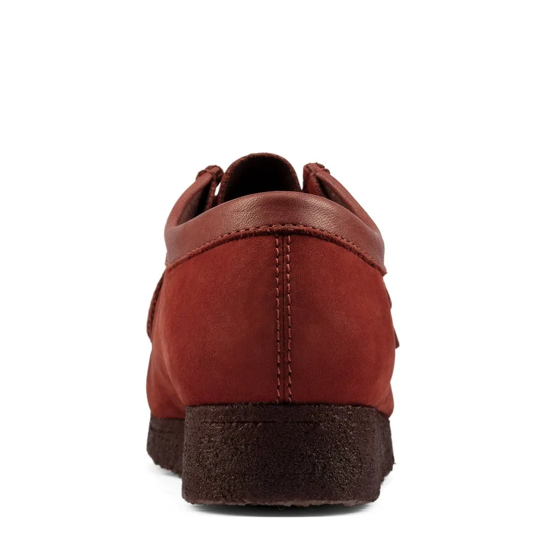 Clarks Mens Wallabee Shoes Burgundy Suede