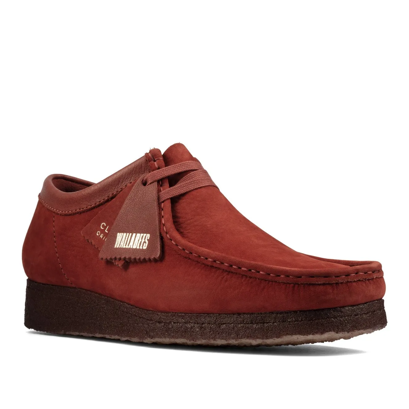 Clarks Mens Wallabee Shoes Burgundy Suede
