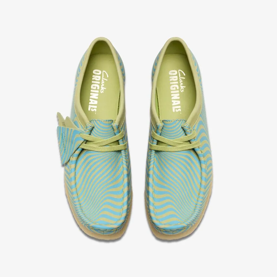 Clarks Women Wallabee Blue/Lime Print 26175834