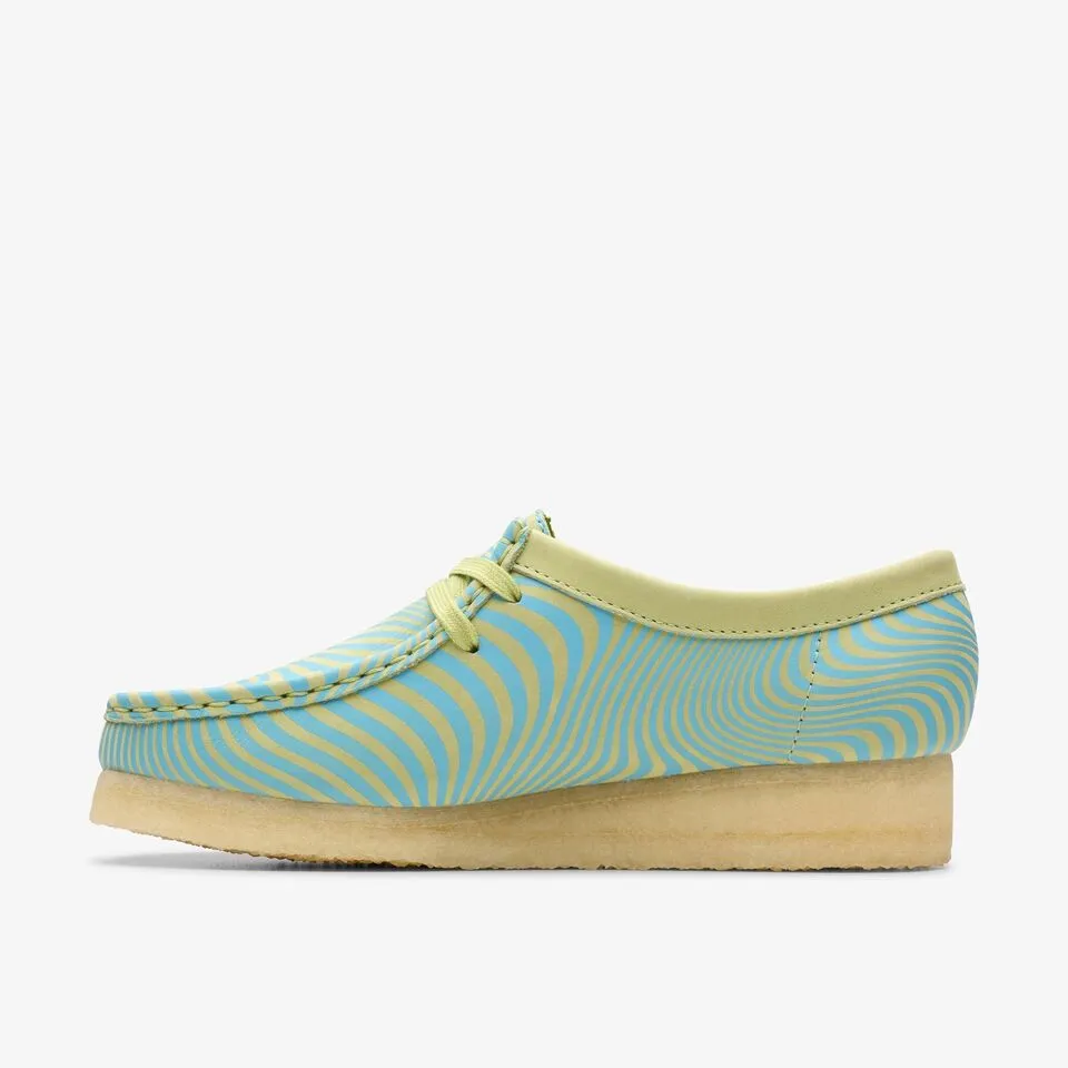 Clarks Women Wallabee Blue/Lime Print 26175834
