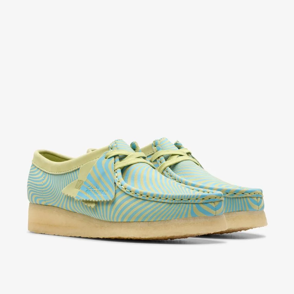 Clarks Women Wallabee Blue/Lime Print 26175834
