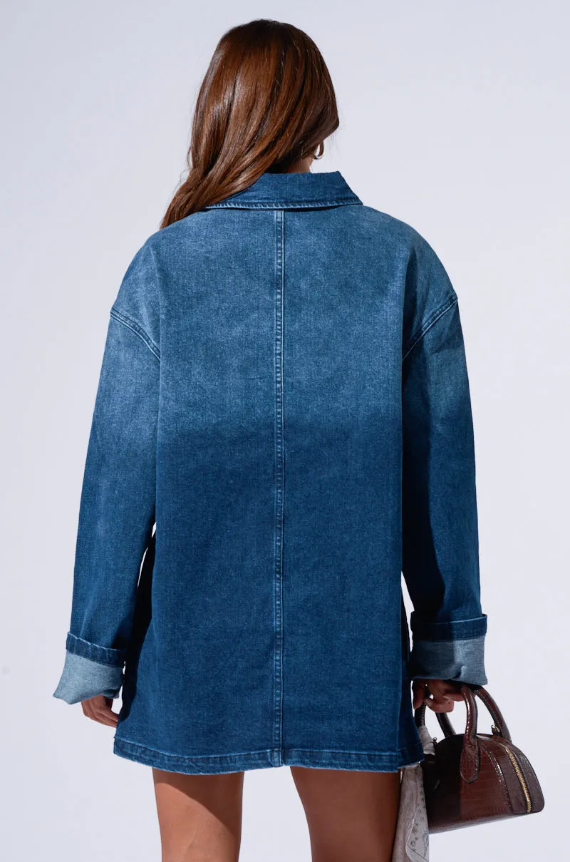 COOL GIRL OVERSIZED DENIM SHIRT DRESS