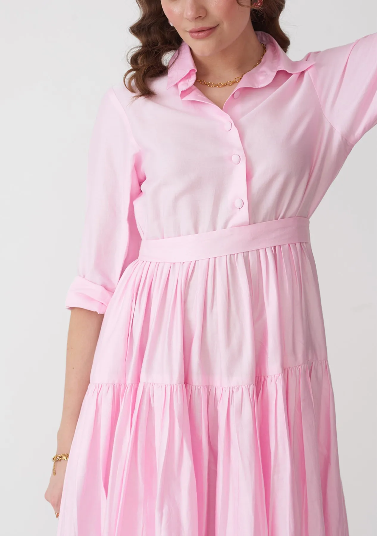 Cotton- Women's Casual Work Flared Dress