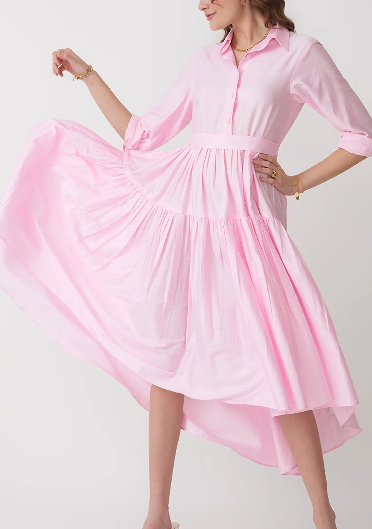 Cotton- Women's Casual Work Flared Dress