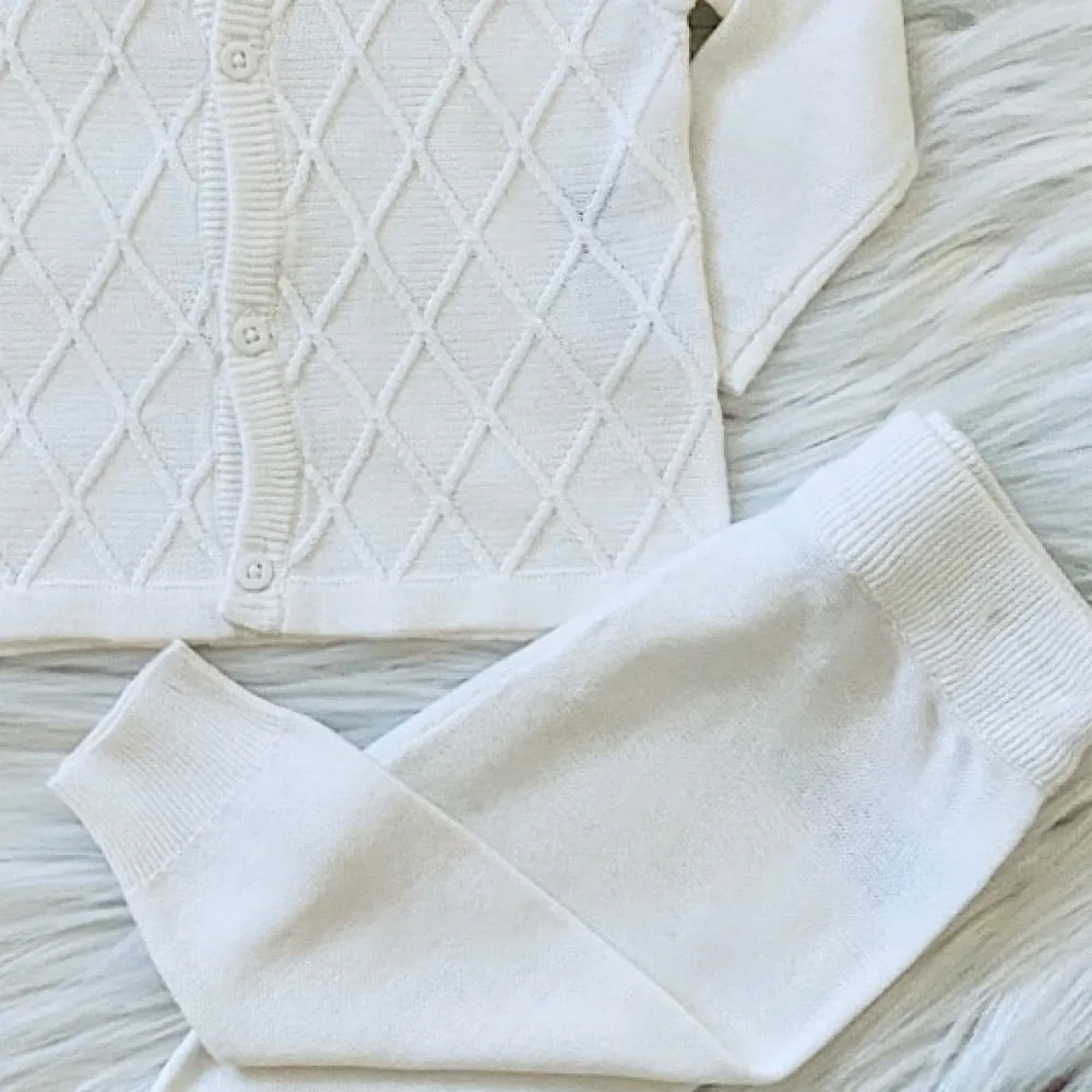Cream fine knit 2 piece set