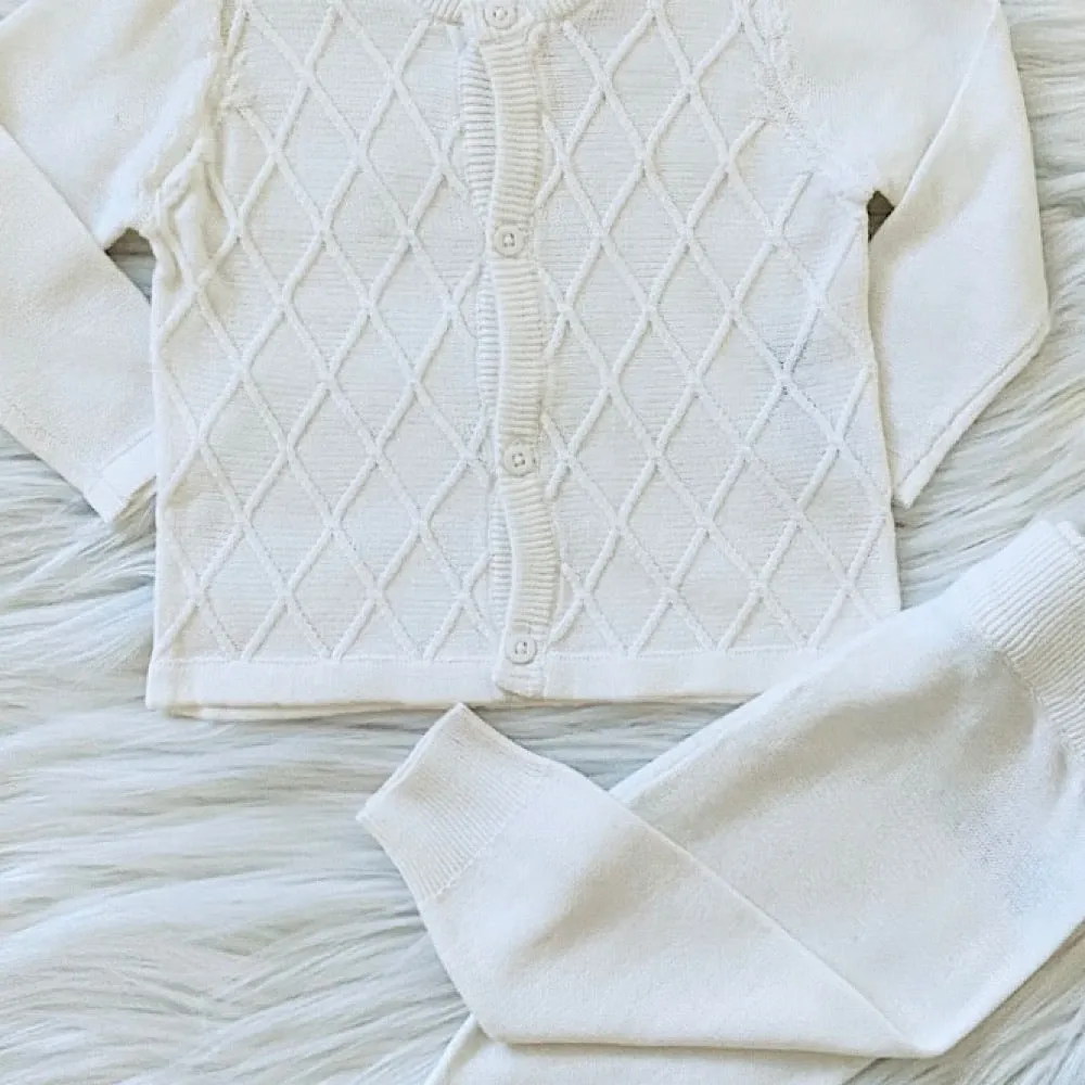 Cream fine knit 2 piece set